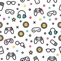 a seamless pattern with game and other items vector