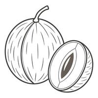 a drawing of a fig and a half eaten fruit vector