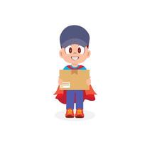 Smiling Package Handler Delivering Orders vector