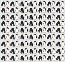 tapir, penguin as a pattern background vector