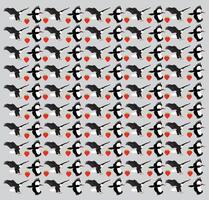 eagle, woodpecker with fruit as a pattern background vector