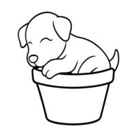 puppy sleeping icon vector