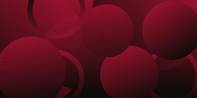 Abstract overlapping circles on dark red background. Modern geometric background pattern design. Eps10 vector