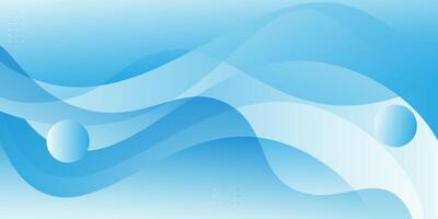 Blue geometric business banner design. Creative banner design with wave and circle shape as template. Simple design on white horizontal banner. vector