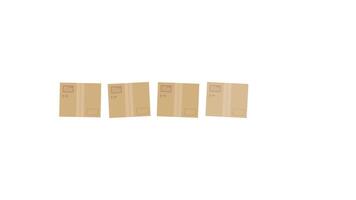 Cardboard package loading animation parcel movement, shipping logistics, and warehouse handling. Ideal for ecommerce, supply chain, and delivery service visuals in motion graphic and explainer footage video
