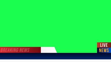 Breaking news TV banner layout design template for main broadcast headlines and media channels. A set of blue and red banners with a modern style, green screen background for customization video