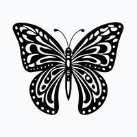 A striking silhouette of a butterfly, perfect for design elements or prints. vector