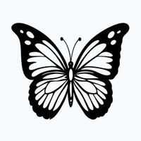 A sophisticated, stylized silhouette of a butterfly, perfect for design elements, logos, or prints. vector