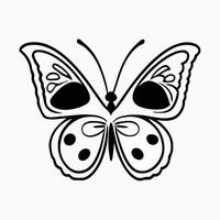 Elegant Black and White Butterfly Silhouette Simple, striking silhouette of a butterfly, perfect for various design projects. vector