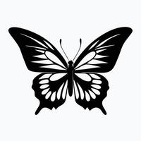 Simple black and white butterfly graphic design vector