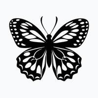 A sophisticated, stylized silhouette of a butterfly in black and white against a light background. vector