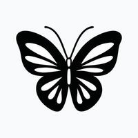 black and white silhouette of a butterfly, perfect for use in designs, logos, or illustrations. vector