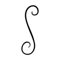 Calligraphic design element. Hand drawn illustration. Outline style. vector
