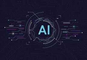 Artificial intelligence chipset on circuit board in futuristic concept technology vector