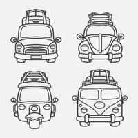 set of car going home good for coloring book, element design, coloring page, etc vector