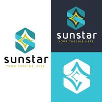 Modern Letter S Green Turqouiose color and Star symbol yellow color on White Background. Usable for Business, Branding and Technology symbols. vector
