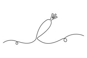 Carrot continuous single line art drawing of white background vector