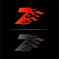 Fire racing logo template number 7 Fast racing design concept with dots vector