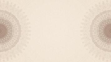 Simple Clean Intricate Cream Circular Mandala Horizontal Background in Soft Beige With Subtle Accents vector