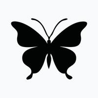 A sophisticated black and white silhouette of a butterfly. vector