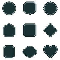Nine Vintage-Style Blank Decorative Labels in Different Shapes vector
