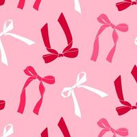 Cute seamless pattern with bow silhouettes. Background design. Repeating print vector
