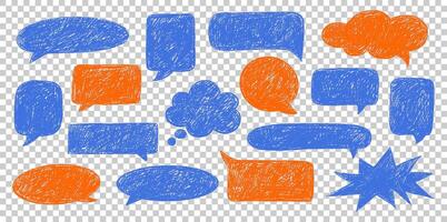 Crayon Speech Bubble Frame. Chalk Talk Balloon. Colorful Dialog Chat vector
