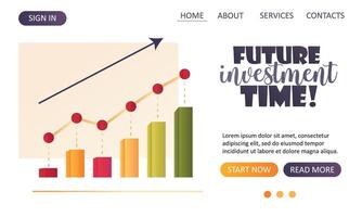 web design with investment chart vector