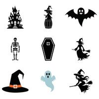 Spooky Halloween Icons Set for Design Projects vector