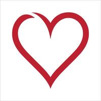 A red heart shape on a white background vector