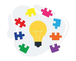 Idea and teamwork business concept vector