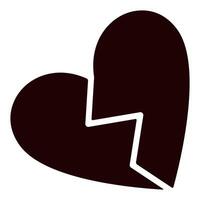 Red broken heart, sadness and heartbreak symbol vector