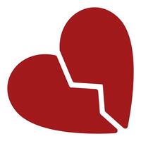 Broken heart concept red icon vector