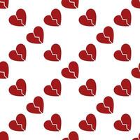 Broken heart concept red seamless pattern vector