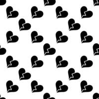 Broken heart seamless pattern, heartbreak and lost love red background vector