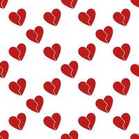 Simple broken heart seamless pattern - heartbreak and lost love background vector