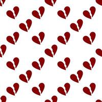 broken heart concept seamless pattern - heartbreak background vector