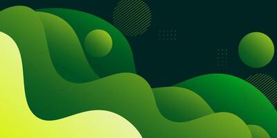 Green wave background with simple shapes. Simple green wave design. Modern geometric shape concept. eps10 vector
