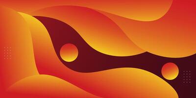 Modern orange geometric business banner design. Creative banner design with wave and circle shape as template. Simple horizontal banner. Eps10 vector