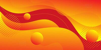 Orange geometric business banner design. Creative banner design with wave shape and lines as template. Simple design on red horizontal banner. Eps10 vector