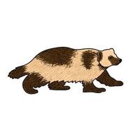 Colorful Illustration of Wolverine Isolated on White Background vector
