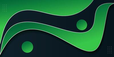 Abstract green overlapping background with 3d silver lines and wave texture layered shapes in elegant design. Eps10 vector
