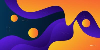 Abstract 3D wave art background design with purple and orange combination for design. Eps10 vector