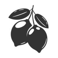 Lemon silhouette icon isolated on white background vector