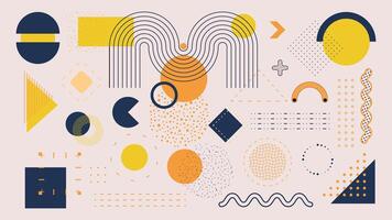 Creative geometric background featuring modern shapes, lines, and dotted patterns in a stylish abstract design. Perfect for digital graphics, presentations, websites, and contemporary visual projects. vector