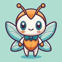 a cartoon insect with a bowtie and a smile vector