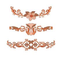 set art nouveau frame and borders ornament vector