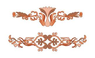 Hand drawn art nouveau frame and borders ornament on white background vector
