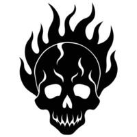 A skull with flames on it vector