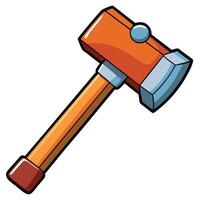 A hammer with a wooden handle vector